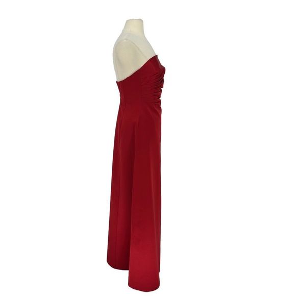 Cache Y2K Strapless Satin Gown Dress Red Formal Cocktail Maxi Long Holiday Size - Picture 3 of 9